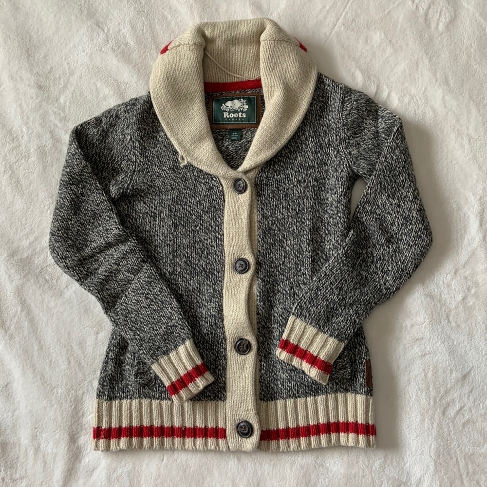 Roots Cabin Shawl Cardigan with Buttons